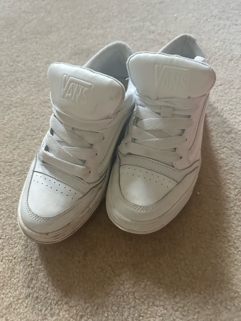 Vans All-White Leather Hylane Sneakers